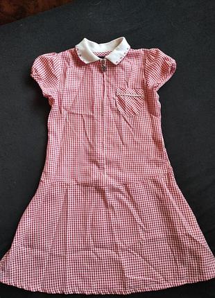Платье платье в клетку с воротничком милое