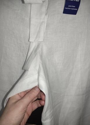 Белоснежные льняные бермуды / удлиненные шорты мarks &amp; spencer (100% лен)10 фото