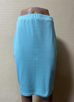 Женская летняя бирюзовая юбка1 фото