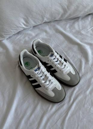 Кросівки adidas samba white brown2 фото