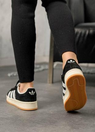 Демисезон  кросівки adidas originals campus black white gum3 фото