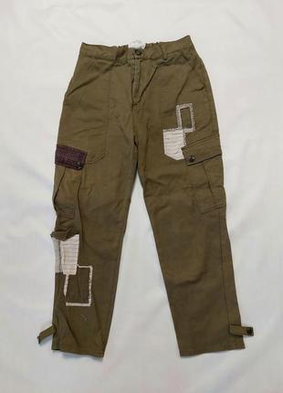 Жіночі карго штани 78 stitches patchwork combat trousers in green limited edition collection 32 фото