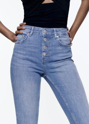 Zara джинсы скинни голубого цвета 40 зара оригинал6 фото