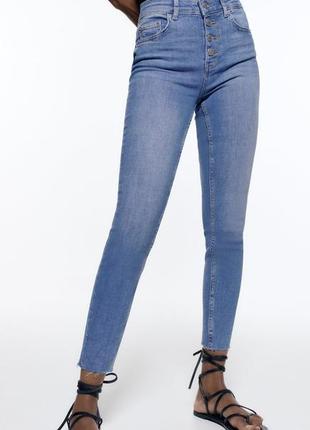 Zara джинсы скинни голубого цвета 40 зара оригинал3 фото