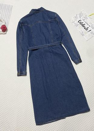 Классное джинсовое платье- халат миди george  💙5 фото
