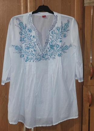 Женская легкая батистовая рубашка с цветочным принтом yamamay р m,l1 фото