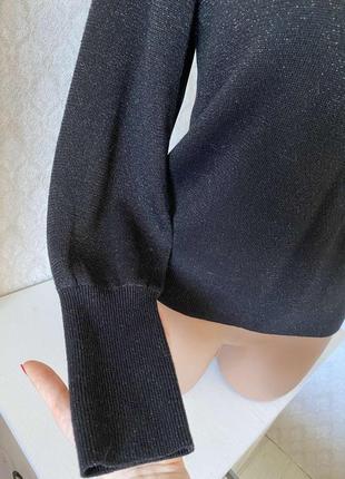 Блестящий свитерик черного цвета вязаный свитер р. s9 фото