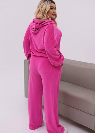 Спортивный костюм женский для спорта прогулок отдыха велюровый мягкий комфортный стильный удобный велюр качественный большие размеры6 фото