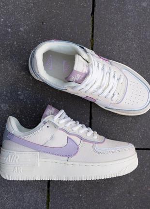 Кросівки nike air force 1 shadow white purple8 фото
