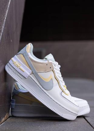 Кроссовки nike air force 1 shadow white yellow2 фото