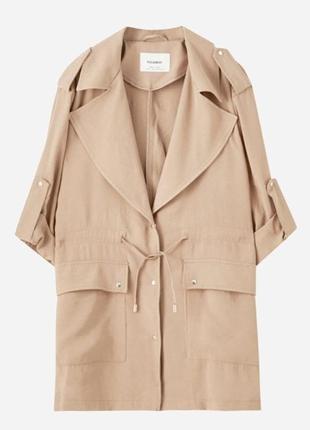 Плащ pull&amp;bear бежевый размер s