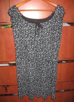 Сукня трикотаж в дрібну квіточку чорне сіре1 фото