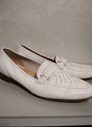 Італійські білі туфлі, мокасини anton fabi