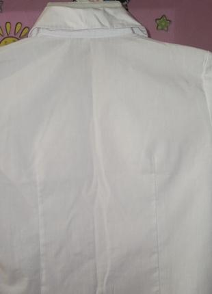 Белоснежная школьная рубашка 140-146 стан новой7 фото