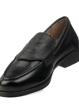 Туфли-лоферы женские кожаные черные 2393т4 фото