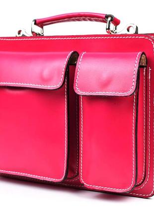 Жіночий портфель шкіряний firenze fr7007m рожевий3 фото