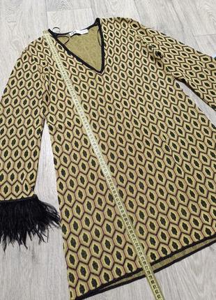 Zara туника с перьями в геометрический принт орнамент zara3 фото