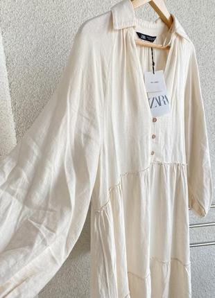 Zara -60% 💛 платье лен роскошное стильное хs, м6 фото