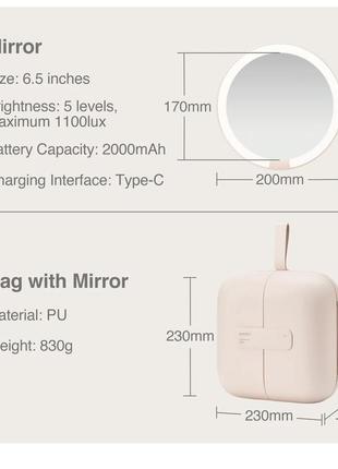 Портативная косметичка amiro с led-подсветкой