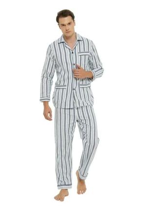 Классическая пижама в костюмном стиле 100%хлопок  фланель
