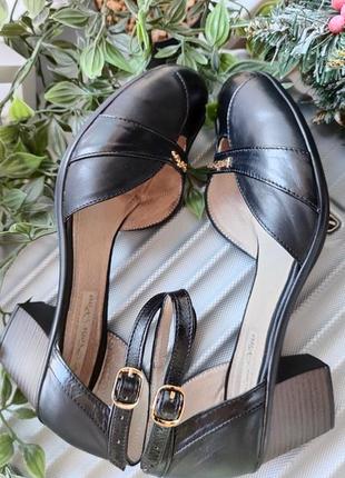 Туфлі мері джейн шкіра натуральна чорні жіночі на каблуку 39 розмір танцювальні святкові урочисті3 фото