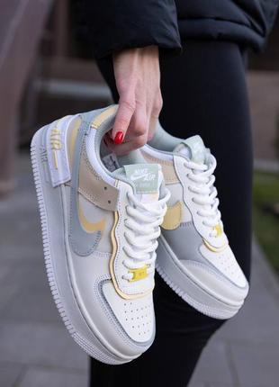 Женские кроссовки nike air force 1 shadow white yellow9 фото