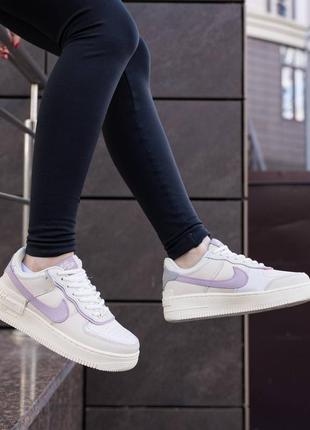 Жіночі кросівки nike air force 1 shadow white purple