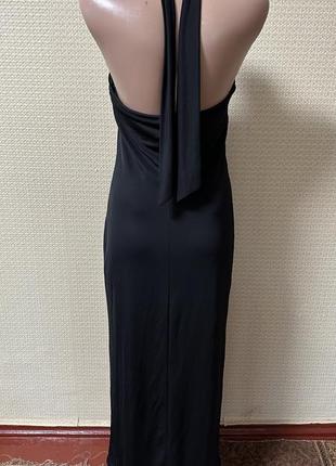 Черное приталенное женское платье вечернее2 фото