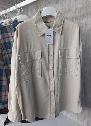 🔥бежева котонова сорочка