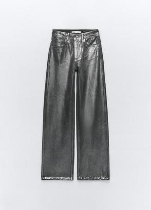 Черные джинсы с серебряным напылением zara