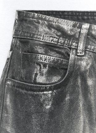 Чорні джинси зі срібним напиленням zara4 фото