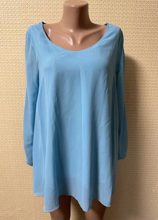 Блакитна блуза туніка жіноча