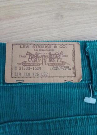 Штани брюки вельветові зелені levi's w 26 l325 фото