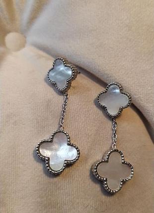Серьги "клевер" в стиле van cleave
