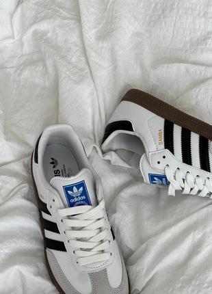 Кроссовки adidas samba white/black2 фото