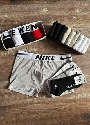 Чоловічі труси nike 5 штук бавовна  ⁇  набір трусів. труси найк чоловіча білизна5 фото