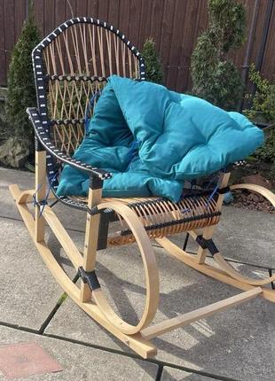 Кресло-качалка "букова с подушкой4 фото