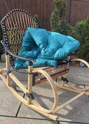 Кресло-качалка "букова с подушкой2 фото