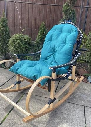 Кресло-качалка "букова с подушкой3 фото