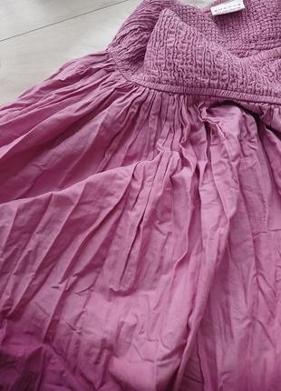 Сиреневая винтажная фиолетовая пышная сборная юбка омбре меди коттон7 фото