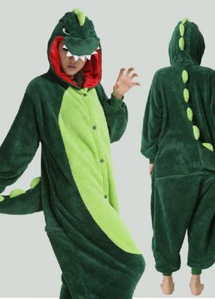 Пижама кигуруми динозавр (дракона) зеленый (s)1 фото