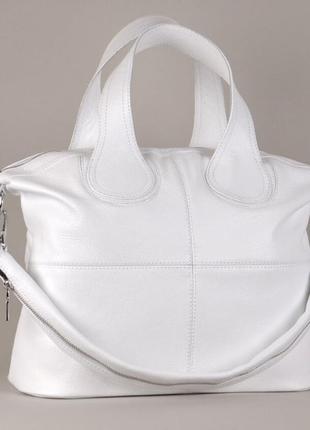 Біла містка шкіряна сумка, кольори в асортименті