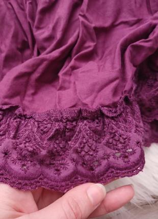 Сиреневая винтажная фиолетовая пышная сборная юбка омбре меди коттон2 фото