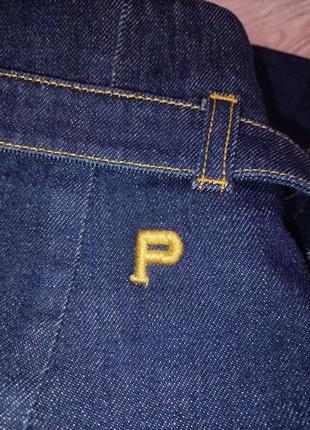 Синие джинсы с вышивкой эмблемы логотипа philosophy di lorenzo serafini прямого кроя.9 фото