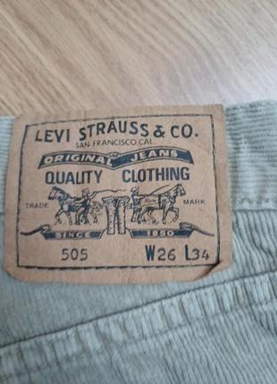 Вельветовые брюки levi's 505 w26 l345 фото