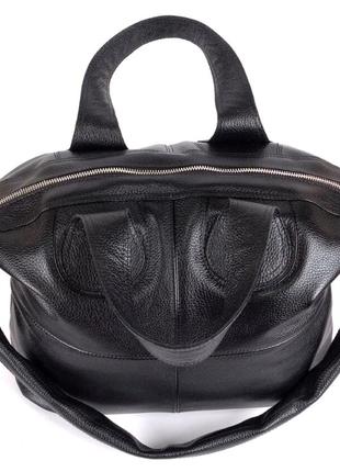 Кожаная вместительная черная женская сумка, цвета в ассортименте4 фото