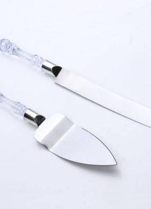 Набор нож и лопатка для свадебного торта1 фото