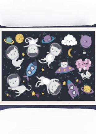 Поднос с подушкой космические коты1 фото