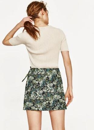 Брендовая жаккардовая красивая юбка zara этикетка4 фото