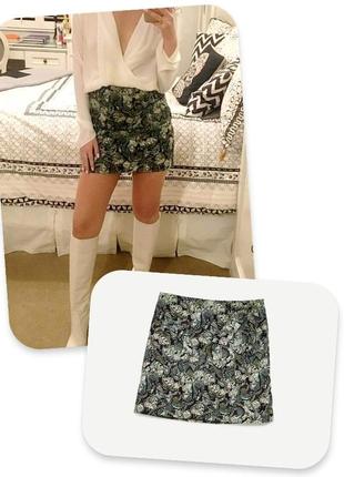 Брендовая жаккардовая красивая юбка zara этикетка1 фото